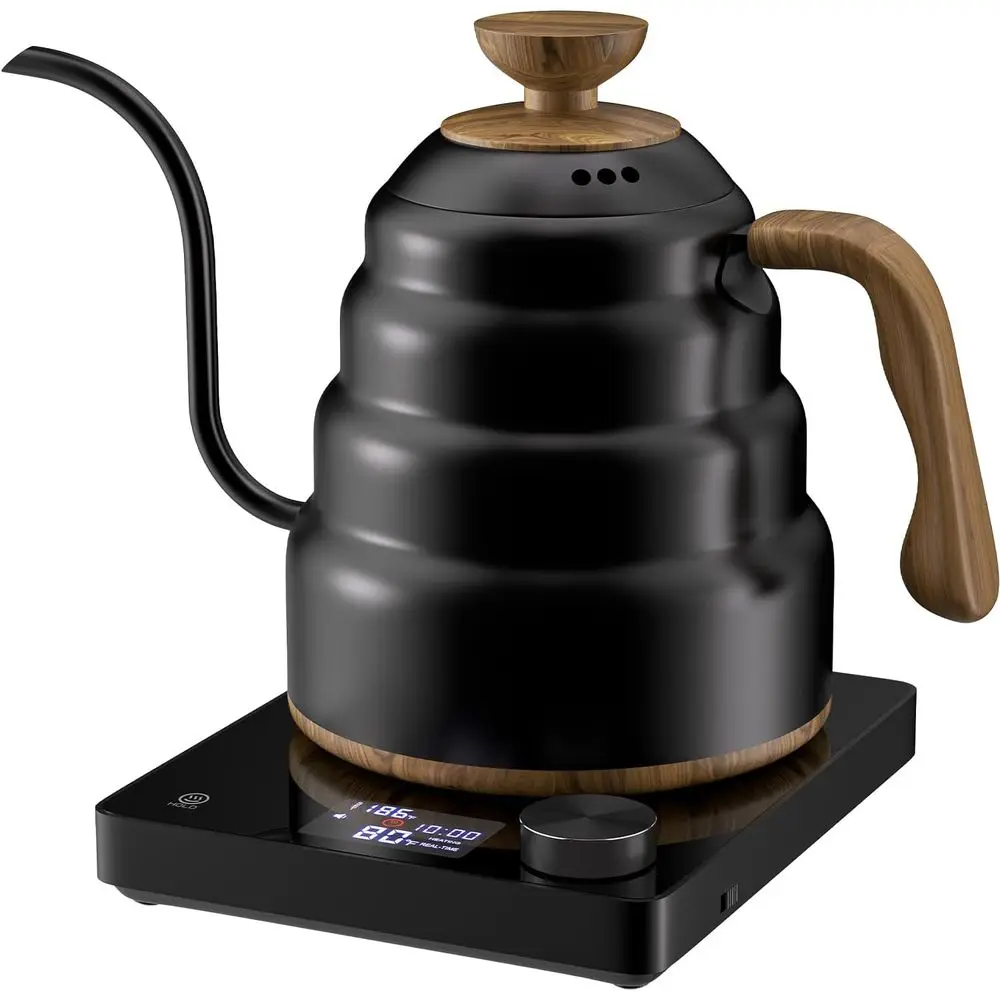 Intelligent 30oz/0.9L Temperature-Controlled Kettle for Quick Heating, Brew Coffee, Tea, Boil Water - 1000W, Black
Intelligent 30oz/0.9L Temperature-Controlled Kettle for Quick Heating, Brew Coffee, Tea, Boil Water - 1000W, Black