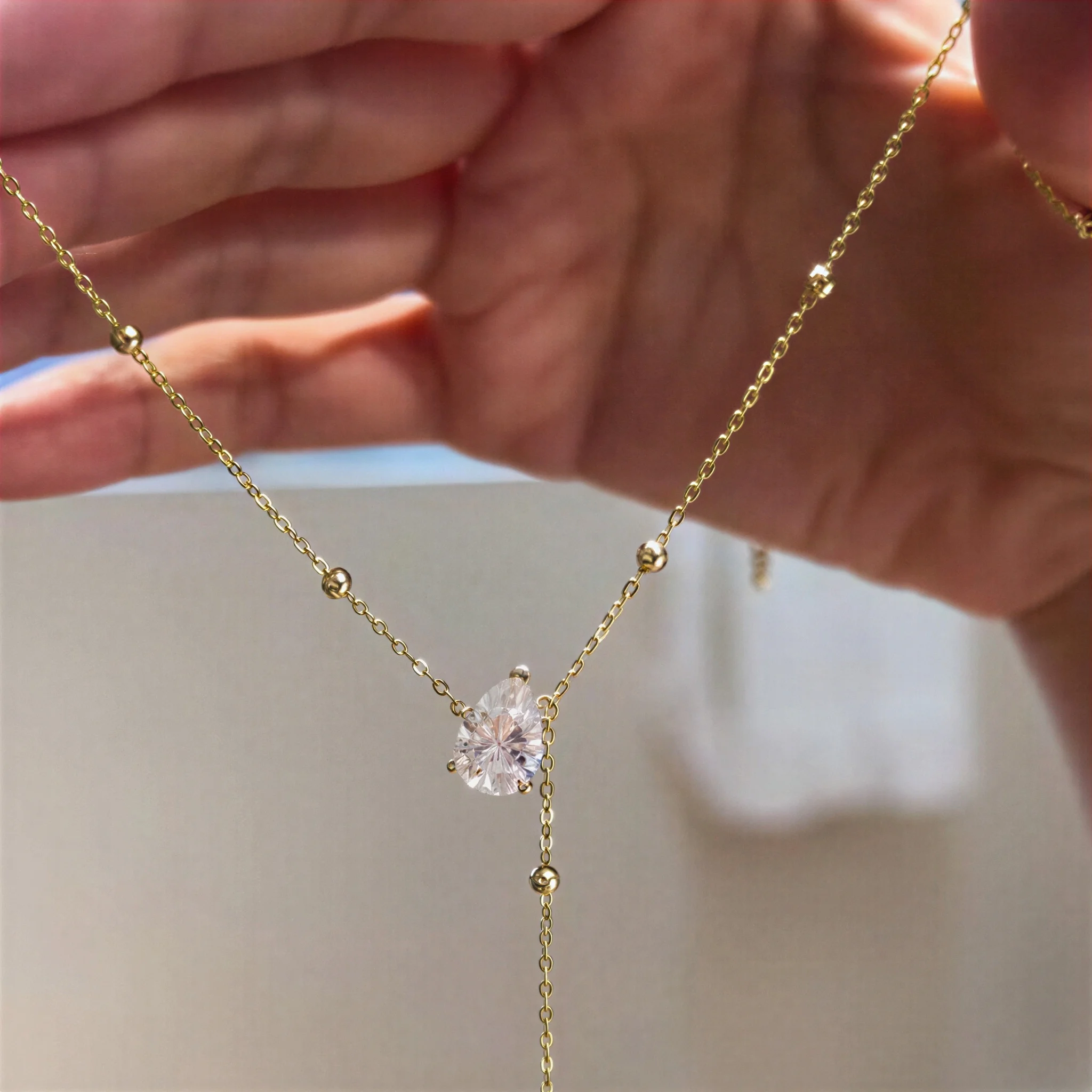 RAPRGOLD Pear Cut Moissanite Waterdrop Asymmetric Pendant Necklaces for Women Chains Friend Neck Jewelry Gifts with Certificate
RAPRGOLD Pear Cut Moissanite Waterdrop Asymmetric Pendant Necklaces for Women Chains Friend Neck Jewelry Gifts with Certificate