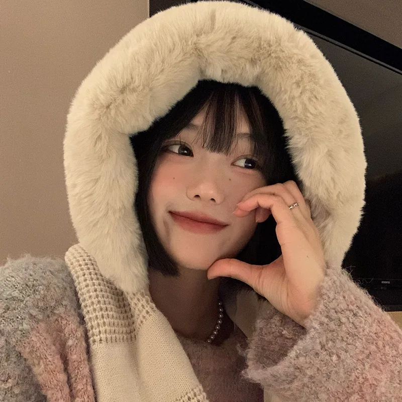 Women Thick Wool Collar Hat Ear Protectors Warm Plush Hat Scarf Set Solid Color Faux Fur Fluffy Fleece Windproof Cap Шарф
Women Thick Wool Collar Hat Ear Protectors Warm Plush Hat Scarf Set Solid Color Faux Fur Fluffy Fleece Windproof Cap Шарф