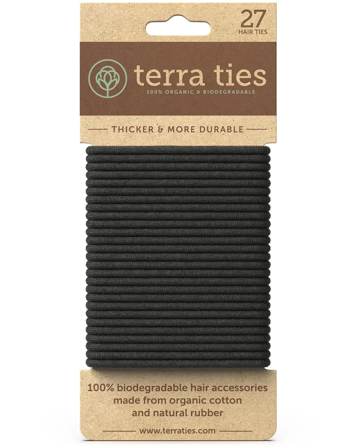 BIODEGRADABLE Elastic Hair Ties for Women & Men - Organic No Crease Black Hair Tie Ponytail Holders
BIODEGRADABLE Elastic Hair Ties for Women & Men - Organic No Crease Black Hair Tie Ponytail Holders
