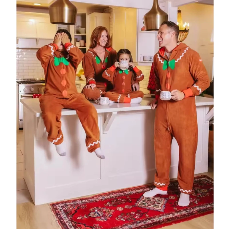 Adult Christmas Cosplay Costume Gingerbread Long Sleeve Zipper Hooded Jumpsuit for Men Women Kid Party Role-playing Cosplay
Adult Christmas Cosplay Costume Gingerbread Long Sleeve Zipper Hooded Jumpsuit for Men Women Kid Party Role-playing Cosplay