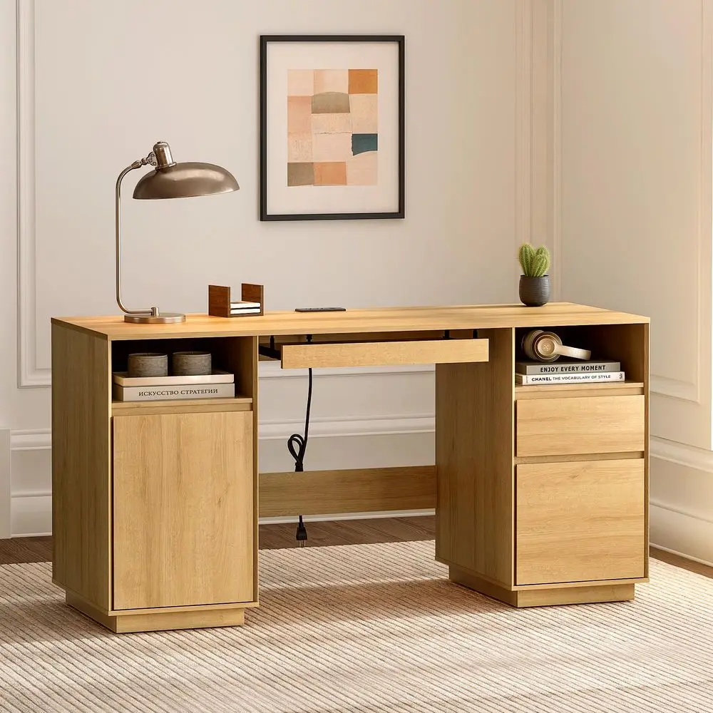Executive Desk with File Drawer 59 Large Computer Desk Home Office Desk with Charging Station, Keyboard Tray, Storage Cabinet M
Executive Desk with File Drawer 59 Large Computer Desk Home Office Desk with Charging Station, Keyboard Tray, Storage Cabinet M