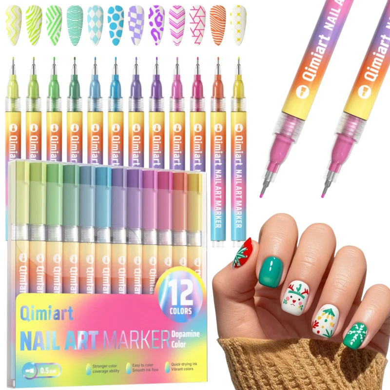 12-Color 0.5 mm Nail Art Pens Set,Classic/Dopamine Color Nail Art Markers,Drawing & Painting Point Liner Acrylic Paint Pen Kit
12-Color 0.5 mm Nail Art Pens Set,Classic/Dopamine Color Nail Art Markers,Drawing & Painting Point Liner Acrylic Paint Pen Kit