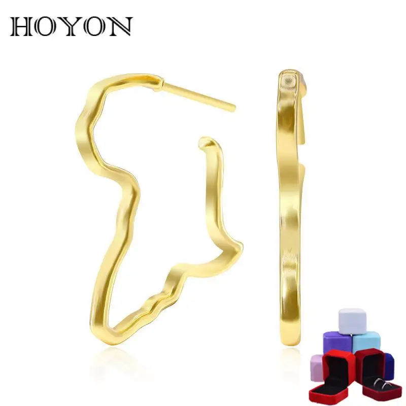 HOYON 18k gold color fashion personality Geometric stud earrings for women 2022 hollowed-out African map stud for party jewelry
HOYON 18k gold color fashion personality Geometric stud earrings for women 2022 hollowed-out African map stud for party jewelry