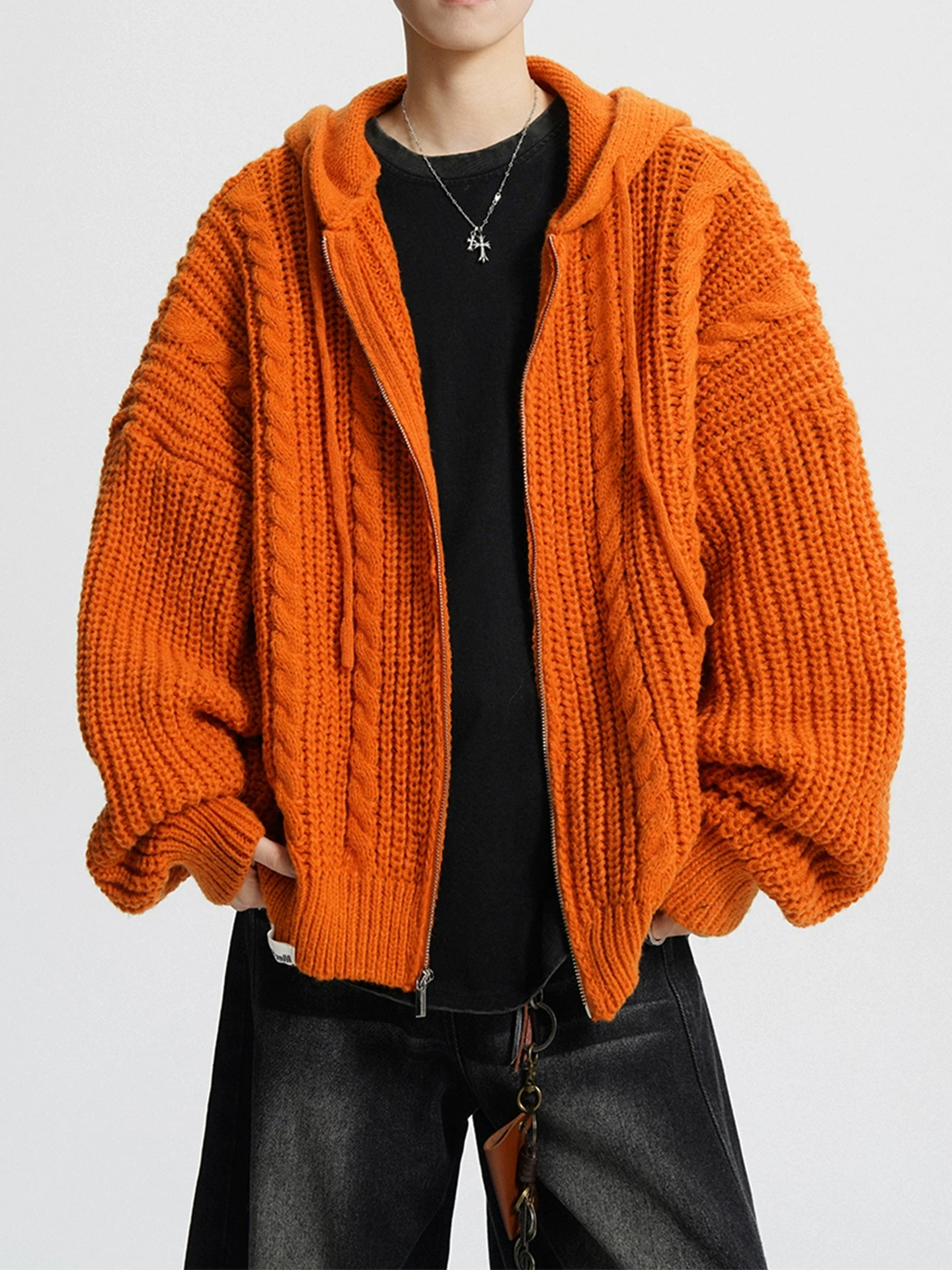 Корейская вязаная оранжевая толстовка-худи унисекс для осени и зимы, повседневная, дышащая, из мягкого полиэфирного волокна, на молнии
Корейская вязаная оранжевая толстовка-худи унисекс для осени и зимы, повседневная, дышащая, из мягкого полиэфирного волокна, на молнии