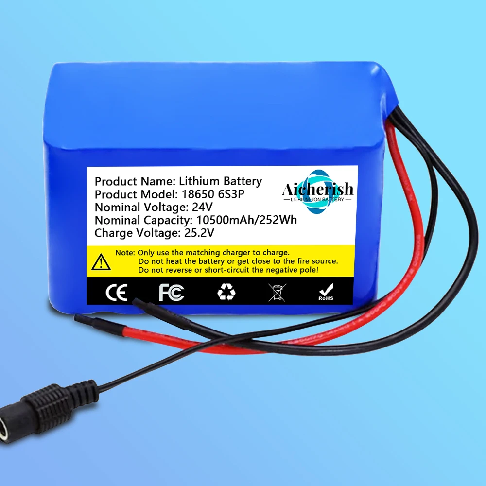 Nouveau 24V 6S3P 10500mAh batterie 25.2V batterie au Lithium Rechargeable Scooter électrique fauteuil roulant Batteries de vélo
Nouveau 24V 6S3P 10500mAh batterie 25.2V batterie au Lithium Rechargeable Scooter électrique fauteuil roulant Batteries de vélo