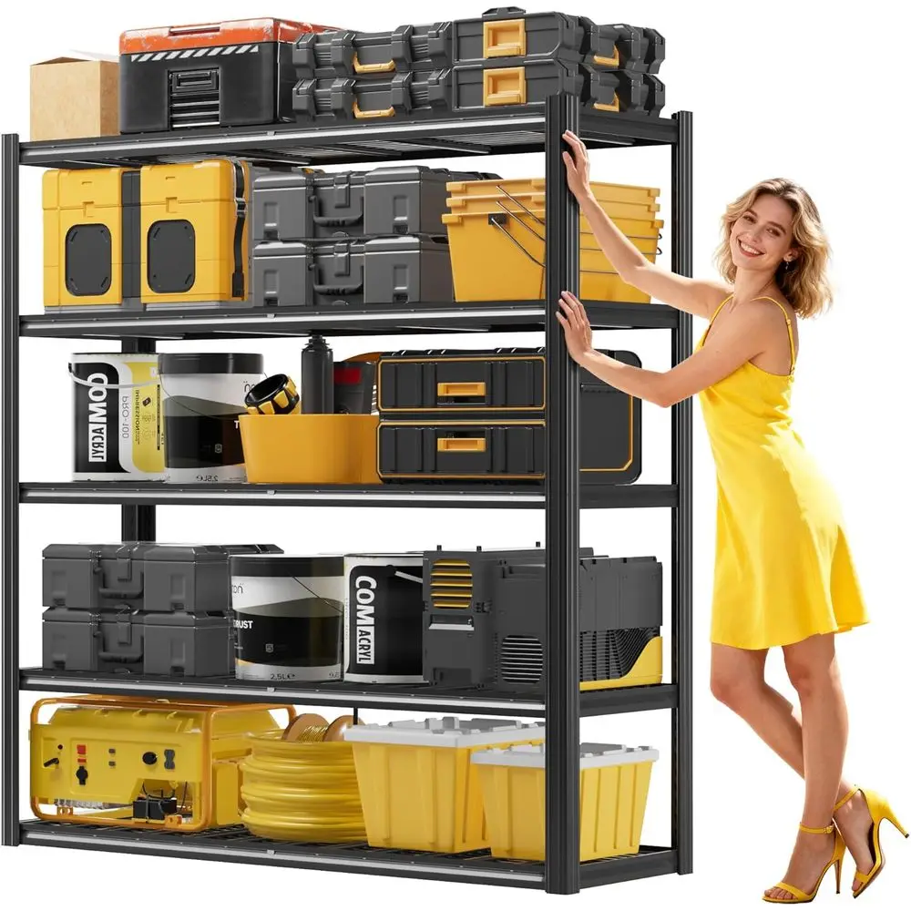 5 Tier Heavy Duty Metal Storage Rack, 48”W x 24”D x 72”H, Adjustable Shelving Unit with 3000 LBS Total Load acity, or Warehouse,
5 Tier Heavy Duty Metal Storage Rack, 48”W x 24”D x 72”H, Adjustable Shelving Unit with 3000 LBS Total Load acity, or Warehouse,