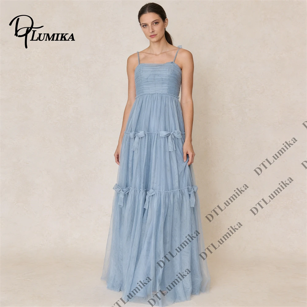 DTLumika Dusty Blue Tulle Dress for Women, Formal Evening Dating Maxi Gown Spaghetti Straps Bow Tie Details Prom Gown Plus Size
DTLumika Dusty Blue Tulle Dress for Women, Formal Evening Dating Maxi Gown Spaghetti Straps Bow Tie Details Prom Gown Plus Size