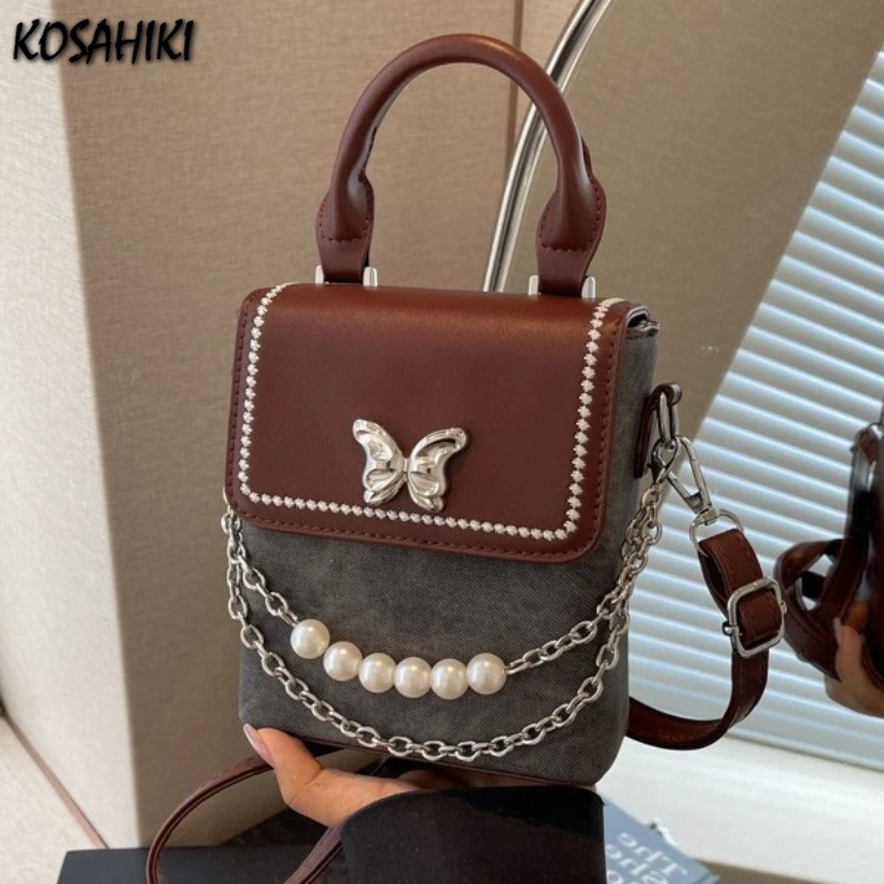 Patchwork Butterfly Contrast Color Women Handbags Fashion Chic Pearl Chain Shoulder Crossbody Bag Sweet Y2k Fairy Cellphone Bags
Patchwork Butterfly Contrast Color Women Handbags Fashion Chic Pearl Chain Shoulder Crossbody Bag Sweet Y2k Fairy Cellphone Bags