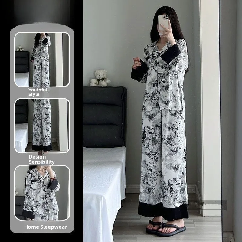 Large Size 300 Pounds Water-Media Painting Print Long Sleeve Shirt And Pants Sleepwear Set for Men And Women Autumn Home Clothes
Large Size 300 Pounds Water-Media Painting Print Long Sleeve Shirt And Pants Sleepwear Set for Men And Women Autumn Home Clothes