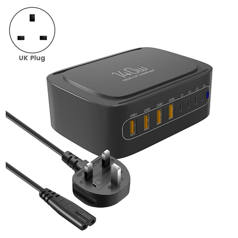 Computer Cell Phone Multi-Port Charger High Power 140W Multi-Port Fast Charger Charger Head Charger Black With UK Plug
Computer Cell Phone Multi-Port Charger High Power 140W Multi-Port Fast Charger Charger Head Charger Black With UK Plug