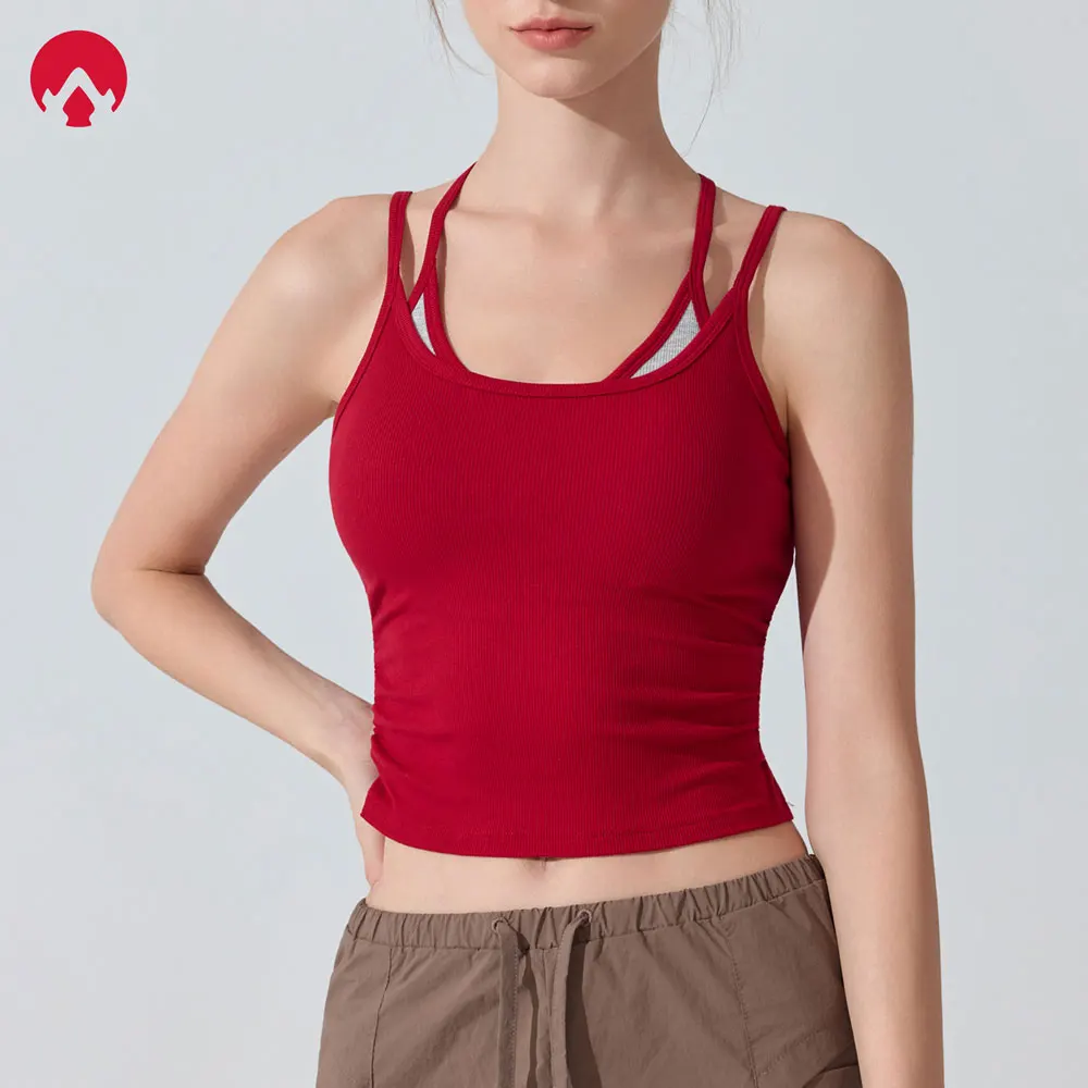 Constracting Women's Racerback Sports Bra with Removable Pads - Mesh Back Workout Tank Top, Built-in Bra for Yoga, Pilates, Gym
Constracting Women's Racerback Sports Bra with Removable Pads - Mesh Back Workout Tank Top, Built-in Bra for Yoga, Pilates, Gym