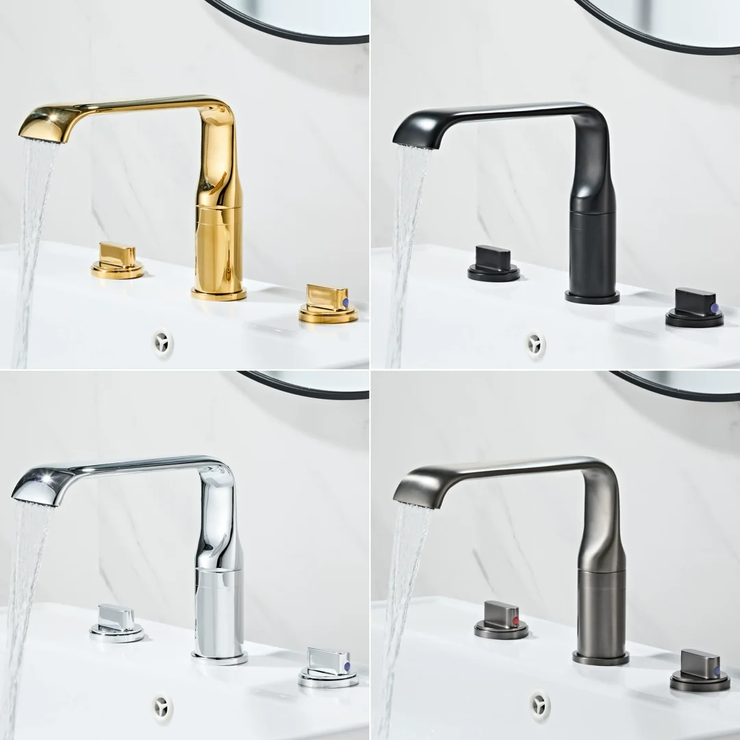 Widespread Grey Basin Faucet 3 Holes Black Bathroom Faucet Gold Sink Faucet Tap Hot and Cold Chrome Bathroom Water Faucet
Widespread Grey Basin Faucet 3 Holes Black Bathroom Faucet Gold Sink Faucet Tap Hot and Cold Chrome Bathroom Water Faucet