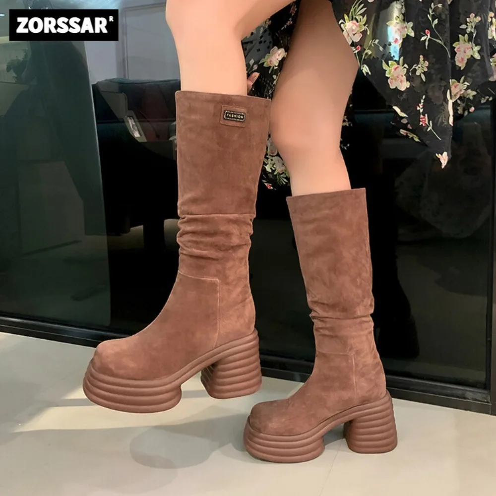2024 Ins Brand Women Genuine Leather Knee High Boots Chunky High Heels Cow Suede Knight Boots Warm Long Boots Woman Shoes
2024 Ins Brand Women Genuine Leather Knee High Boots Chunky High Heels Cow Suede Knight Boots Warm Long Boots Woman Shoes
