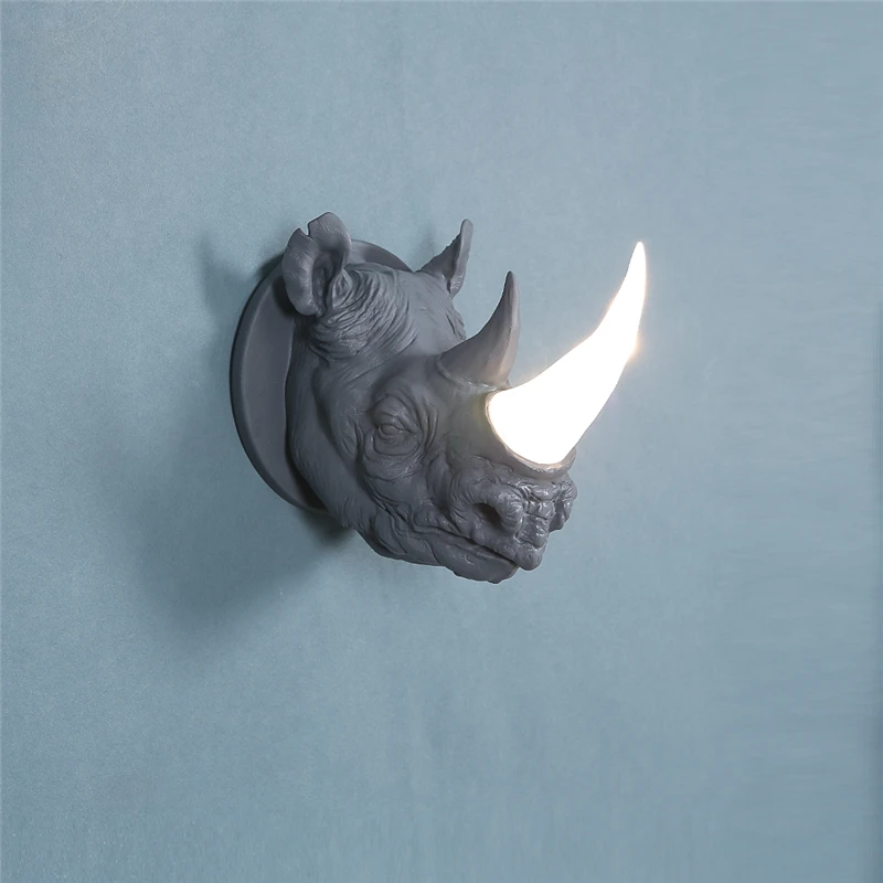 Modern Resin Wall Lamp Creative Rhinoceros Head Decorative Lighting Living Room Bedroom Study Light Fixtures Indoor Wall Lights
Modern Resin Wall Lamp Creative Rhinoceros Head Decorative Lighting Living Room Bedroom Study Light Fixtures Indoor Wall Lights