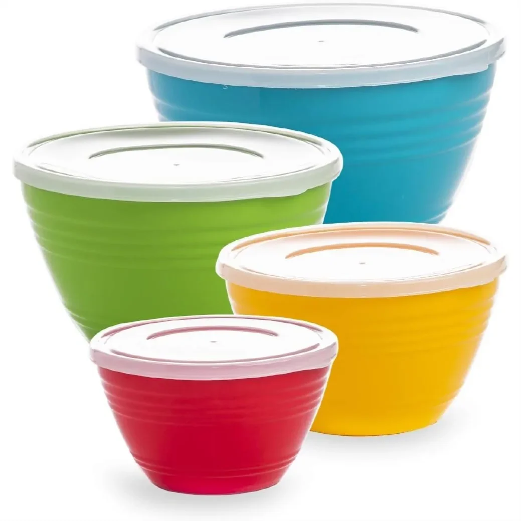 Mixing Bowl Set with Lids - 4-Piece Plastic Bowls for Kitchen Mixing, Serving, Storage, Dishwasher Safe and Space-Saving Nesting
Mixing Bowl Set with Lids - 4-Piece Plastic Bowls for Kitchen Mixing, Serving, Storage, Dishwasher Safe and Space-Saving Nesting