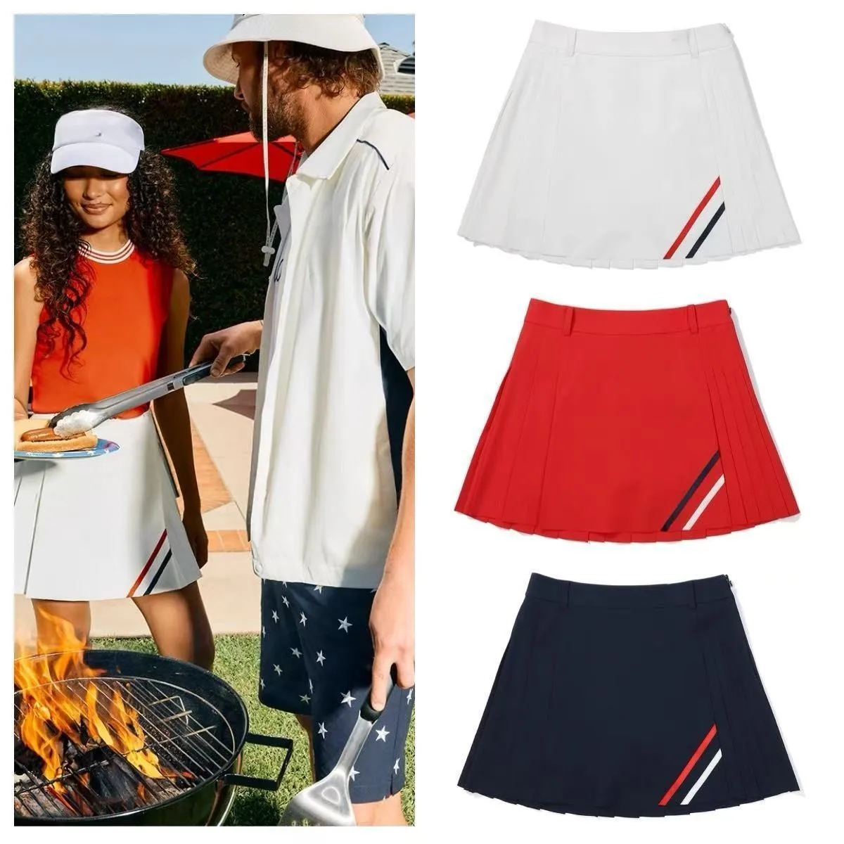 Women's Solid-Color Pleated Golf Skirt: Sporty Summer Skirt with Modesty Panel
Women's Solid-Color Pleated Golf Skirt: Sporty Summer Skirt with Modesty Panel
