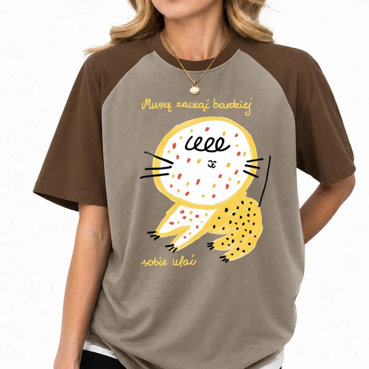 Polish Quote Cute Cat Graphic T-Shirt Vintage Raglan Sleeve Cotton Short Sleeve Tees Women's Casual American Style Tshirt
Polish Quote Cute Cat Graphic T-Shirt Vintage Raglan Sleeve Cotton Short Sleeve Tees Women's Casual American Style Tshirt