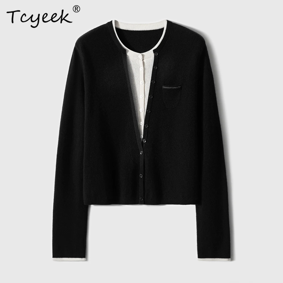 Tcyeek-Elegant Cardigans For Women, 100%Goat Cashmere, Fake 2pieces, Commute OL Sweaters, Autumn Winter New Knit Coat C40423QM
Tcyeek-Elegant Cardigans For Women, 100%Goat Cashmere, Fake 2pieces, Commute OL Sweaters, Autumn Winter New Knit Coat C40423QM