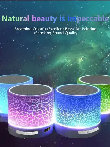 Glowing charging crack multi-color LED lighting atmosphere lamp, wireless mini subwoofer Bluetooth speaker