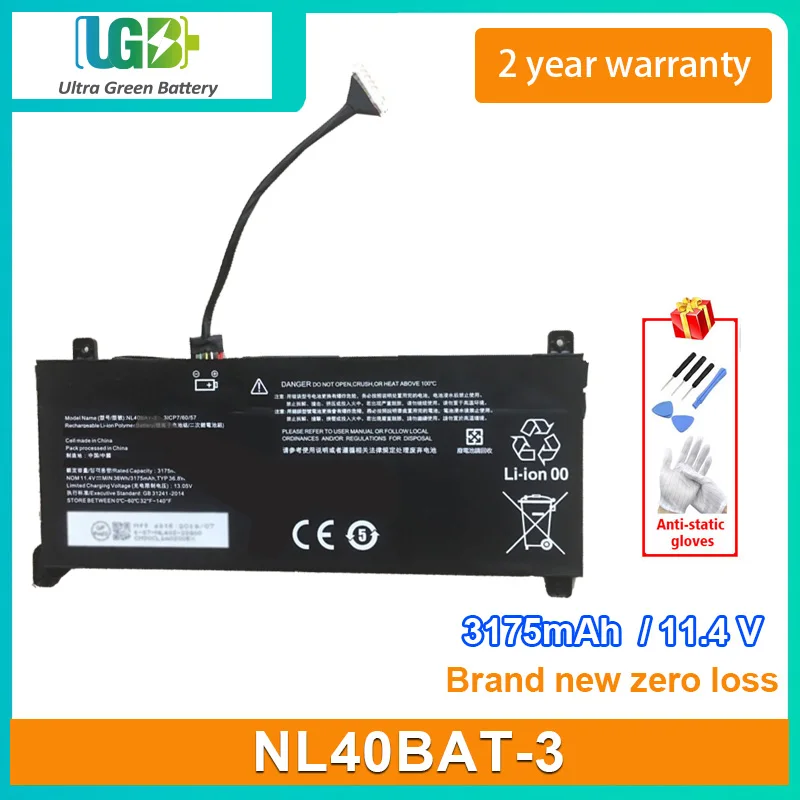 UGB New NL40BAT-3 Laptop Battery For CLEVO MACHENIKE young15 I3 15-5M 15-1S NL40CU NL40GU NL50LU NL51LU NL51 NL50 NL52
UGB New NL40BAT-3 Laptop Battery For CLEVO MACHENIKE young15 I3 15-5M 15-1S NL40CU NL40GU NL50LU NL51LU NL51 NL50 NL52