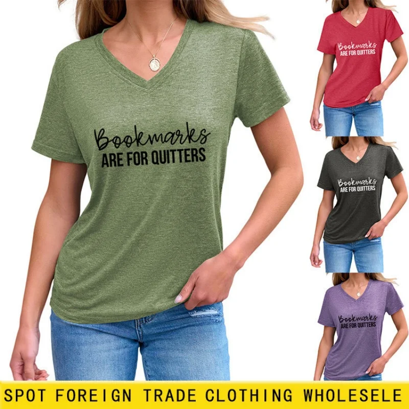 American-style loose oversized short-sleeved T-shirt for women in summer, V-neck, versatile and easy to wear as a base layer.
American-style loose oversized short-sleeved T-shirt for women in summer, V-neck, versatile and easy to wear as a base layer.