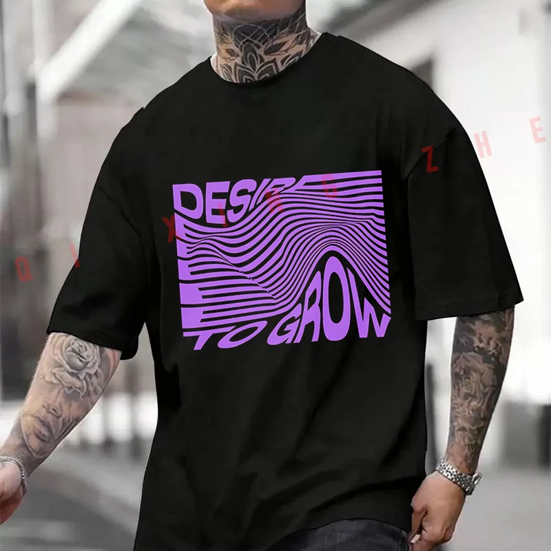 Wavy Line Desire To Grow Design Men's T-Shirt Moto Casual High Quality Cotton Round Neck Short Sleeved Tops
Wavy Line Desire To Grow Design Men's T-Shirt Moto Casual High Quality Cotton Round Neck Short Sleeved Tops
