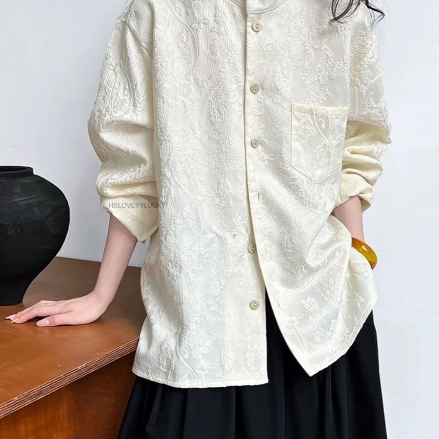 Chinese Top Spring Embroidered Jacquard Stand Collar Premium Tang Suit Commuter Top Jacket Women Vintage Blouse Women Shirt
Chinese Top Spring Embroidered Jacquard Stand Collar Premium Tang Suit Commuter Top Jacket Women Vintage Blouse Women Shirt