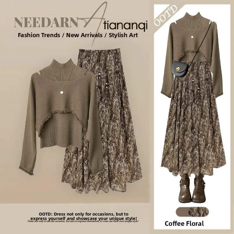 Elegant Slim Fit Knitted Set Casual Floral Print Midi Skirt Autumn Collection Comfortable Long Sleeve Top Bottom Ensemble
Elegant Slim Fit Knitted Set Casual Floral Print Midi Skirt Autumn Collection Comfortable Long Sleeve Top Bottom Ensemble