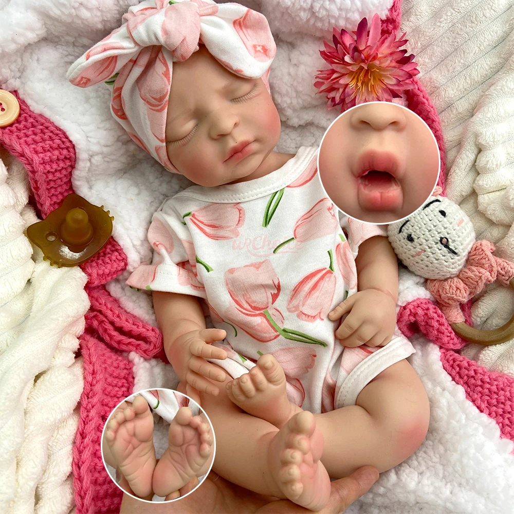 17inch High Quality Can Open Mouth Silicone Reborn Baby Girl Lifelike Hand Painted Details Flexible Washable Doll for Gift
17inch High Quality Can Open Mouth Silicone Reborn Baby Girl Lifelike Hand Painted Details Flexible Washable Doll for Gift