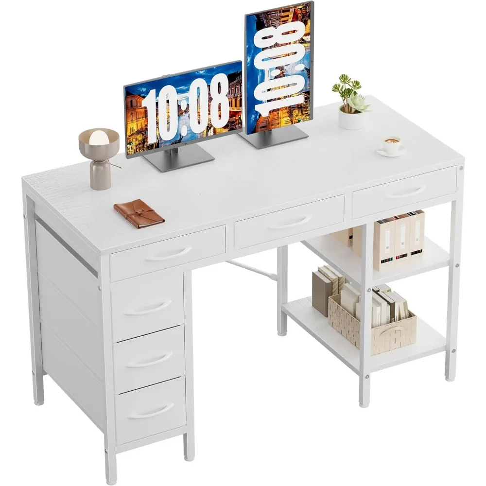 47-Inch Computer Desk with 6 Drawers and Storage Shelves, Versatile Home Office Gaming Study Table in White
47-Inch Computer Desk with 6 Drawers and Storage Shelves, Versatile Home Office Gaming Study Table in White