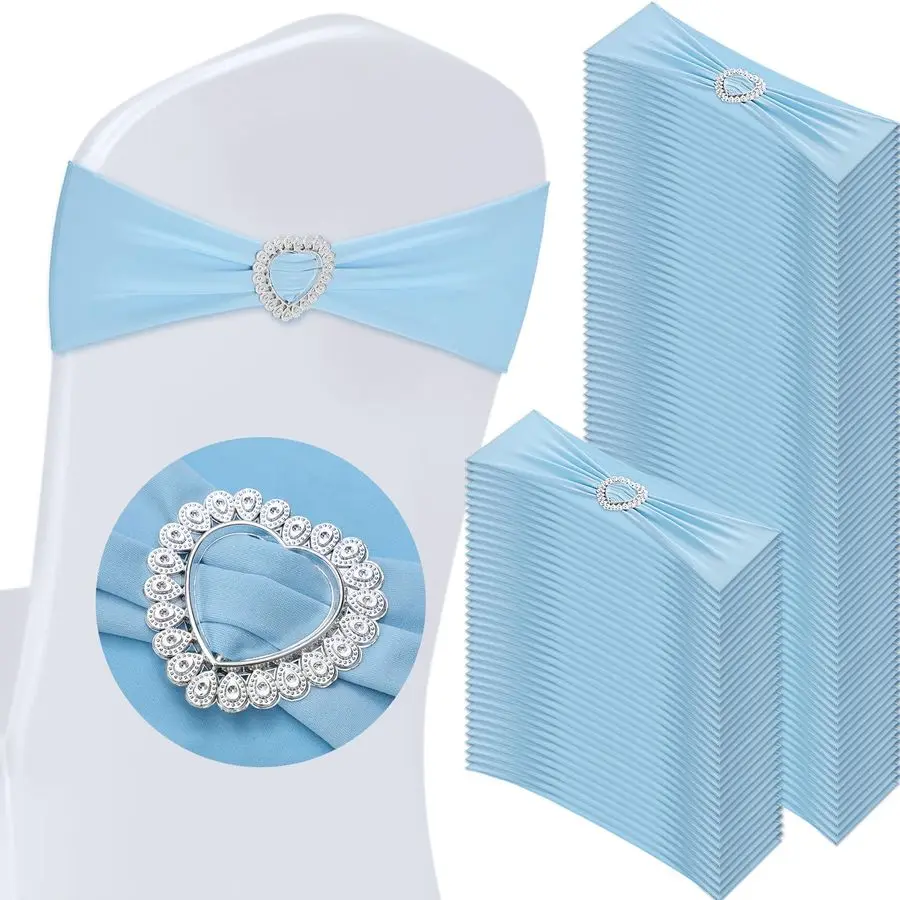 150 шт. эластичных лент для стульев из спандекса с бантом и пряжкой в форме сердца, универсальные эластичные завязки для свадеб и банкетов
150 шт. эластичных лент для стульев из спандекса с бантом и пряжкой в форме сердца, универсальные эластичные завязки для свадеб и банкетов