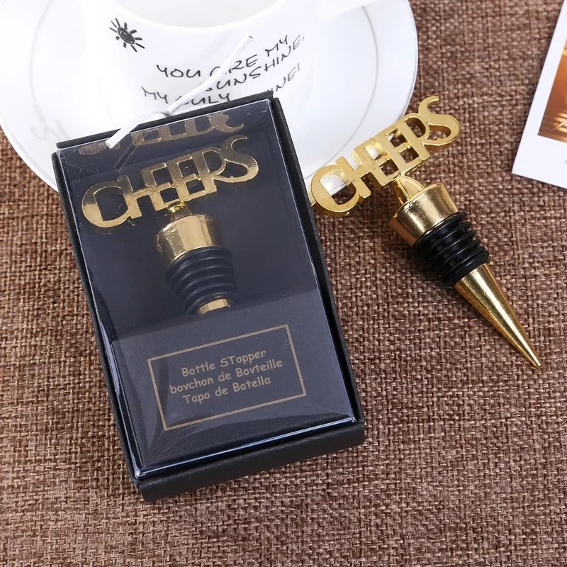 Creative CHEERS Shape Wine Stoppers Zinc Alloy Gold Celebration Banquet Gifts Small Wedding Favors for Guests Wine Accessories
Creative CHEERS Shape Wine Stoppers Zinc Alloy Gold Celebration Banquet Gifts Small Wedding Favors for Guests Wine Accessories
