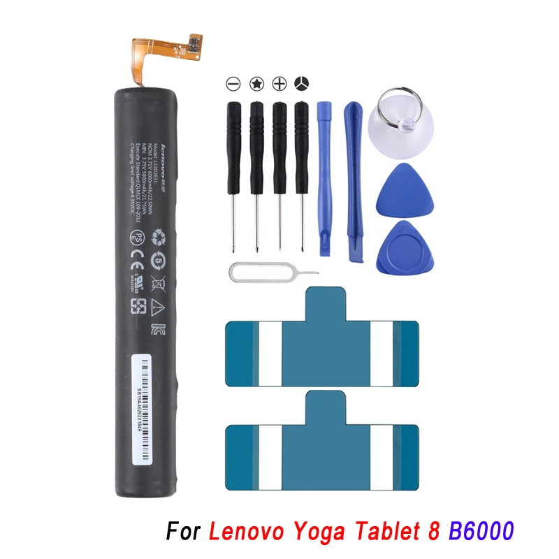 For Lenovo Yoga Tablet 8 B6000 6000mAh L13D2E31 / L13C2E31 Li-Polymer Rechargeable Battery Replacement
For Lenovo Yoga Tablet 8 B6000 6000mAh L13D2E31 / L13C2E31 Li-Polymer Rechargeable Battery Replacement