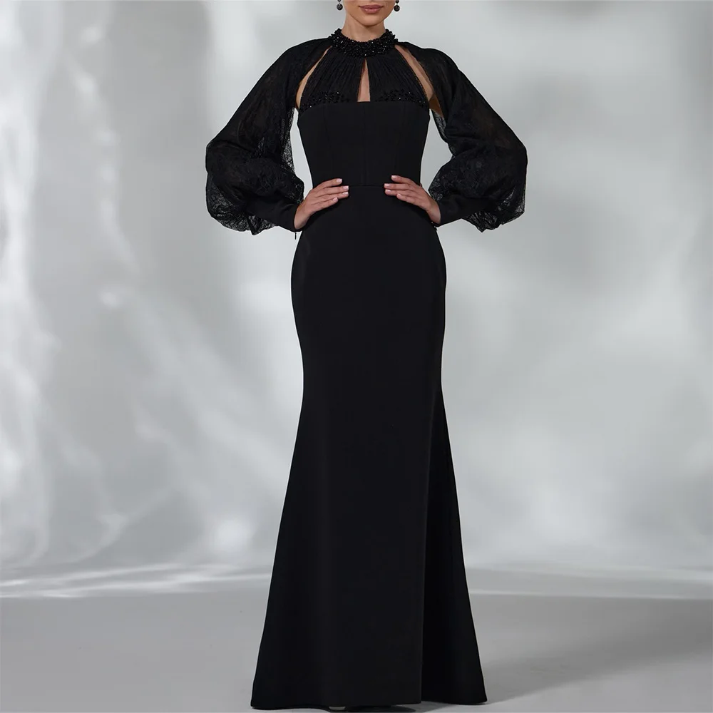 Customized Classic O-Neck Long Sleeves Party Dress Exquisite Beading Mermaid Evening Dress High Quality Jersey Vestido De Noche
Customized Classic O-Neck Long Sleeves Party Dress Exquisite Beading Mermaid Evening Dress High Quality Jersey Vestido De Noche