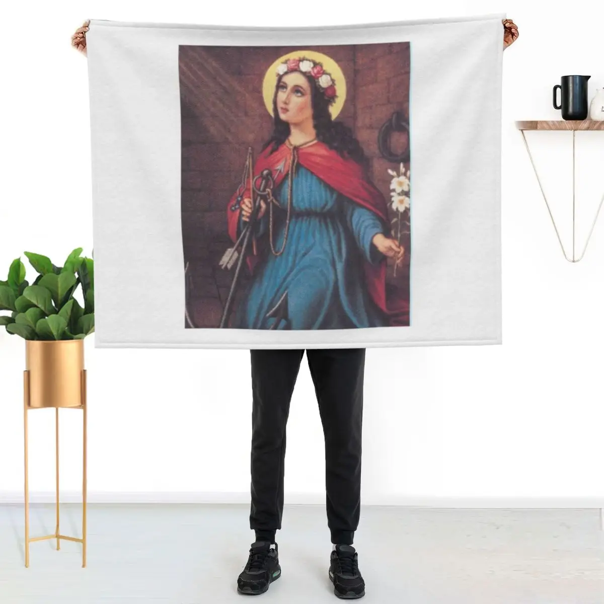 Saint Philomena Throw Blanket Foldable Soft Warm Blanket for Outdoor Use
Saint Philomena Throw Blanket Foldable Soft Warm Blanket for Outdoor Use
