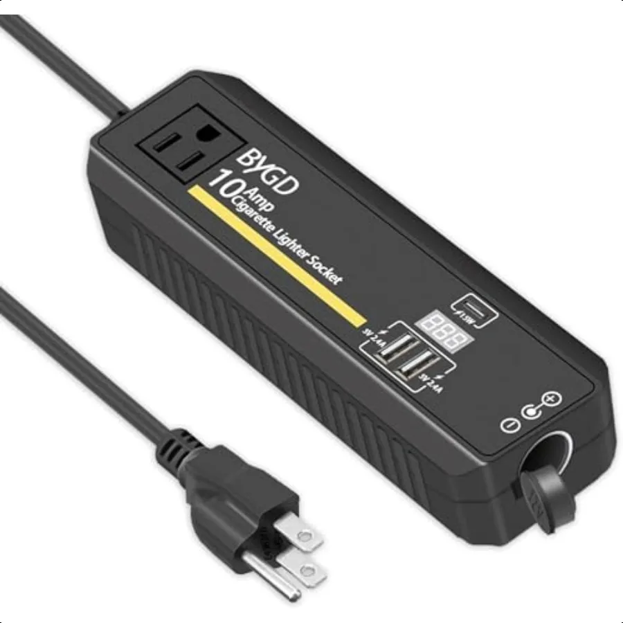 AC to DC Converter 100240V to 12V 10A Power Adapter with Cigarette Lighter Socket and Voltage Display 2 USB Ports TypeC Power C
AC to DC Converter 100240V to 12V 10A Power Adapter with Cigarette Lighter Socket and Voltage Display 2 USB Ports TypeC Power C