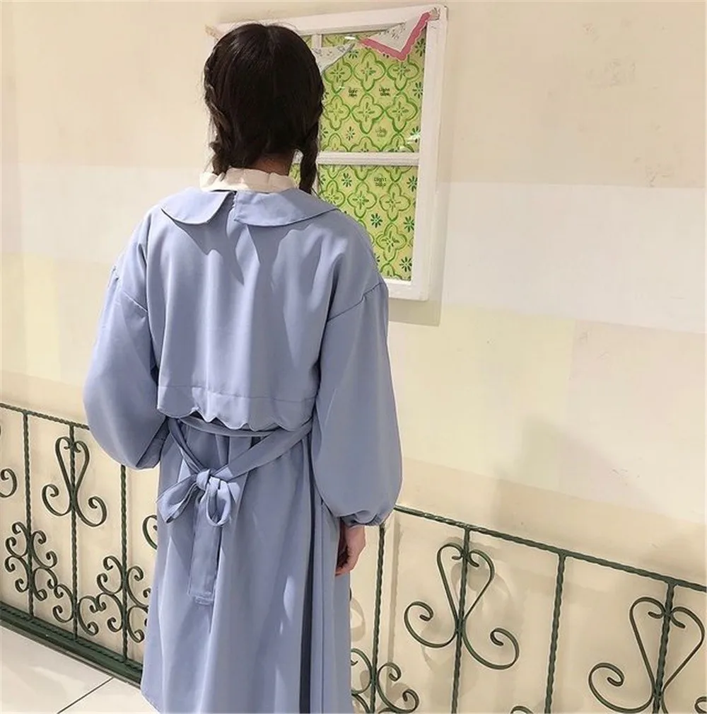 Sweet Japanese Style Windbreaker Fake 2-Piece Set Dress Pure Color Midi Outerwear Women's Spring Fashion High Waist Type
Sweet Japanese Style Windbreaker Fake 2-Piece Set Dress Pure Color Midi Outerwear Women's Spring Fashion High Waist Type
