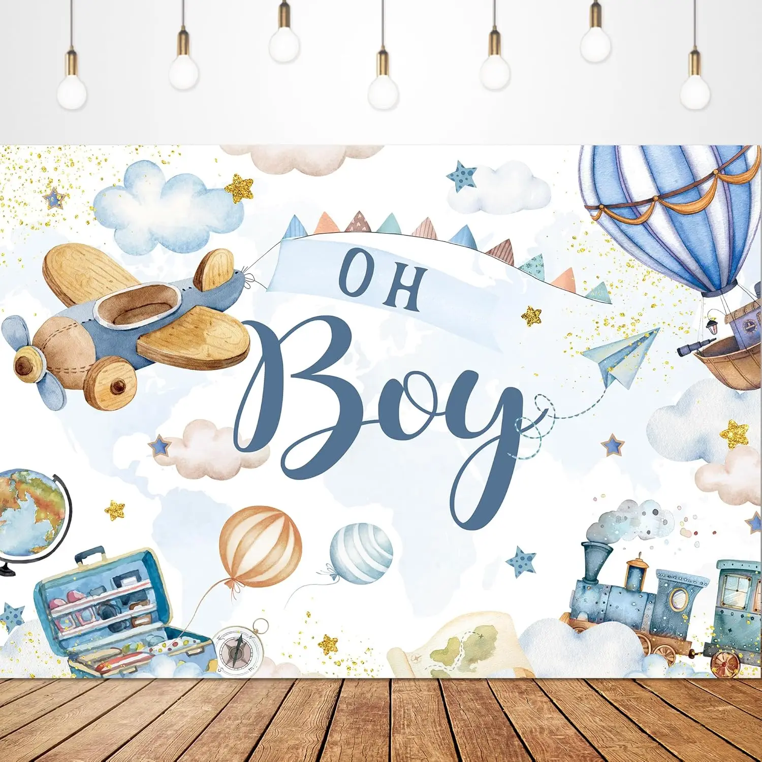 Oh Boy Baby Shower Backdrop for Photography Airplane Hot Air Balloon Train Cute Cartoon Party Decor Photoshoot Background Props
Oh Boy Baby Shower Backdrop for Photography Airplane Hot Air Balloon Train Cute Cartoon Party Decor Photoshoot Background Props