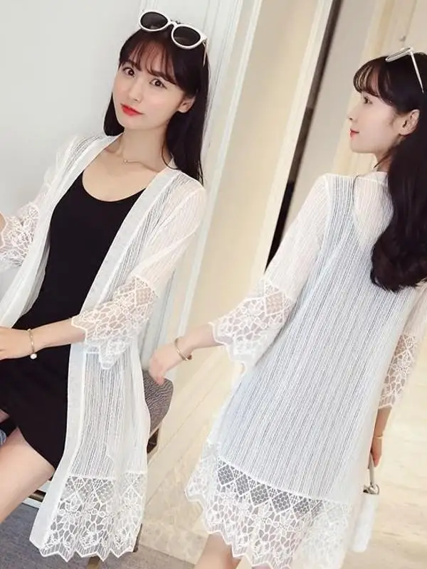 Loose Lace Cardigan Women's Mid-Length Summer Thin Outerwear Air Conditioning Sun Protection irt oulder Wrap Fem
Loose Lace Cardigan Women's Mid-Length Summer Thin Outerwear Air Conditioning Sun Protection irt oulder Wrap Fem