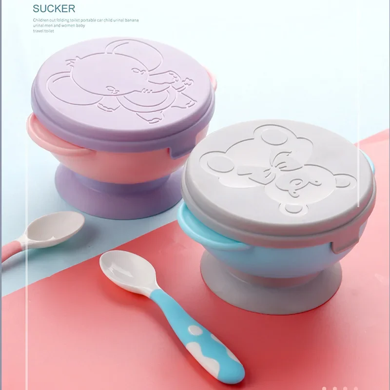 Baby Feeding Bowl Tableware With Lid Silicone Complementary Food Suction Cup Bowl Baby Learning to eat Training Bowl Gift Box
Baby Feeding Bowl Tableware With Lid Silicone Complementary Food Suction Cup Bowl Baby Learning to eat Training Bowl Gift Box