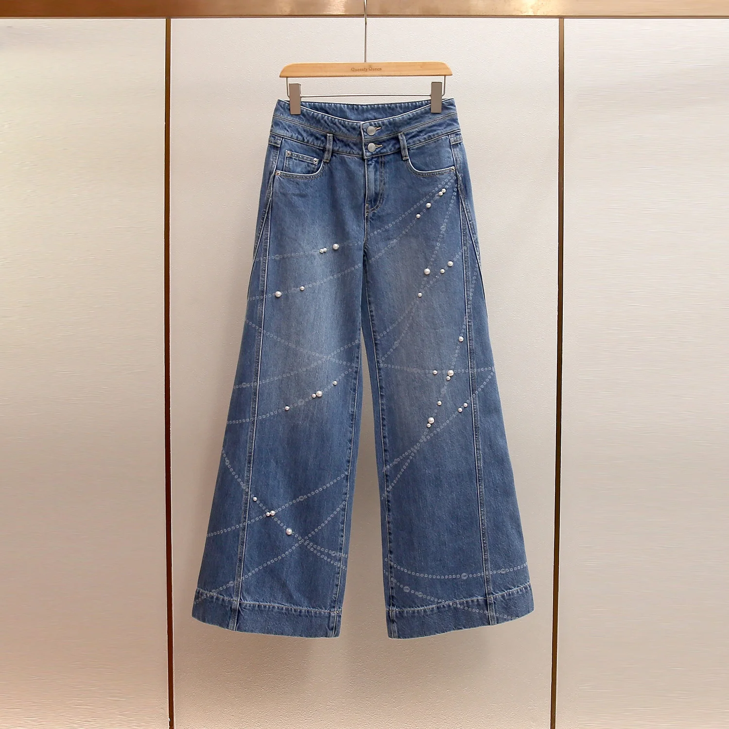 High Waist Wide Leg Retro Versatile Design Beaded Long Women's Jeans MaSande High End Faion Autumn Winter New Sle
High Waist Wide Leg Retro Versatile Design Beaded Long Women's Jeans MaSande High End Faion Autumn Winter New Sle