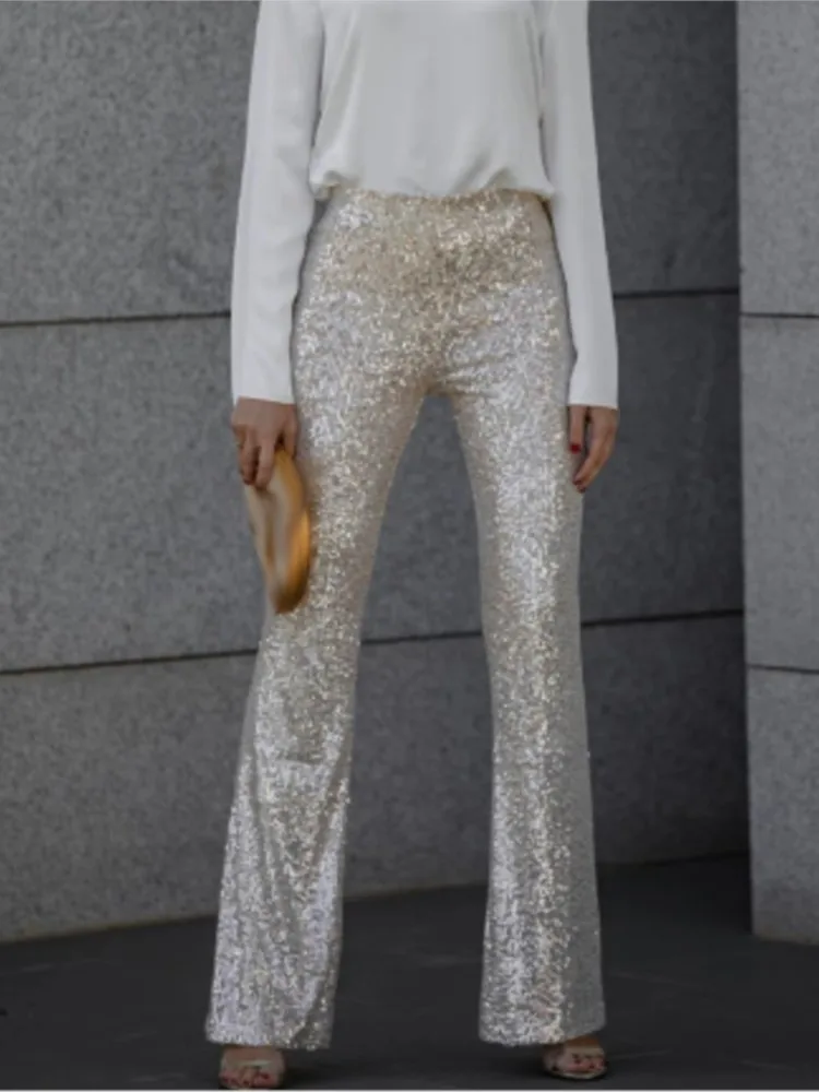 Модные расклешенные брюки с блестками для женщин, повседневные однотонные длинные брюки с высокой талией, женская праздничная шикарная уличная женская одежда, новинка 2025 г.
Модные расклешенные брюки с блестками для женщин, повседневные однотонные длинные брюки с высокой талией, женская праздничная шикарная уличная женская одежда, новинка 2025 г.