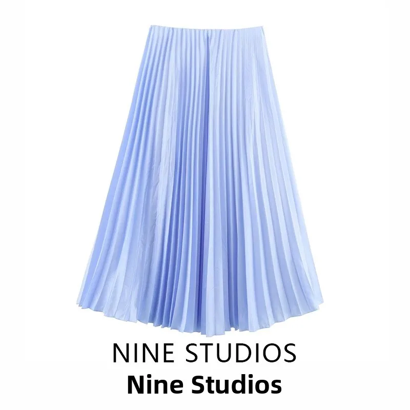 NINE ZA Retro High Waist Midi Skirt Pure Color Casual Versatile f-length Bicolor Pleated Skirt for Women Commute Sle
NINE ZA Retro High Waist Midi Skirt Pure Color Casual Versatile f-length Bicolor Pleated Skirt for Women Commute Sle