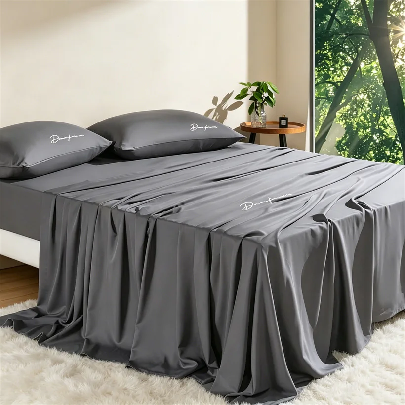 Organic Lyocell Bed Sheet Set Silky Soft Natural Eucalypthus Fiber Bedding Set with Fitted Sheet Flat Top Sheet Pillowcases
Organic Lyocell Bed Sheet Set Silky Soft Natural Eucalypthus Fiber Bedding Set with Fitted Sheet Flat Top Sheet Pillowcases