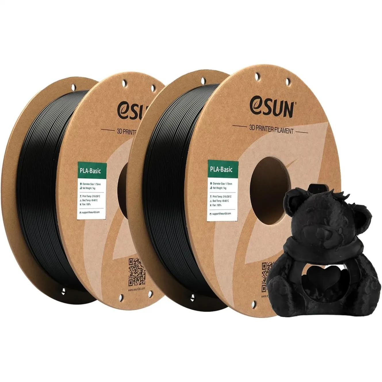 PLA Filament 1.75mm 1KG Spool for High Speed 3D Printing, Black 2-Pack
PLA Filament 1.75mm 1KG Spool for High Speed 3D Printing, Black 2-Pack