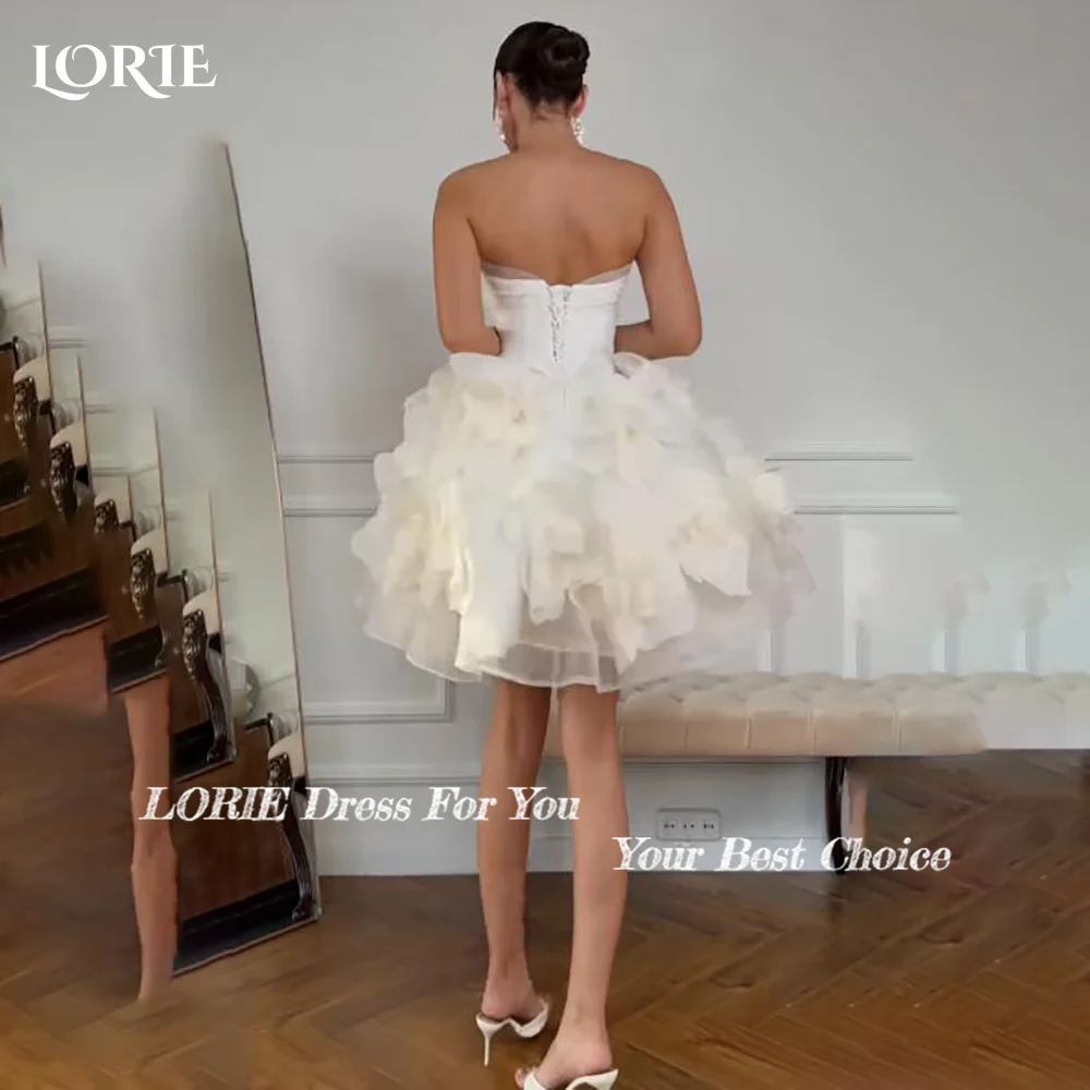 LORIE Vintage Lace Short Mermaid Wedding Dress Hi-Lo Appliques Strapless Ruffle Mini Bridal Gown Princess Bride Gown Customized
LORIE Vintage Lace Short Mermaid Wedding Dress Hi-Lo Appliques Strapless Ruffle Mini Bridal Gown Princess Bride Gown Customized