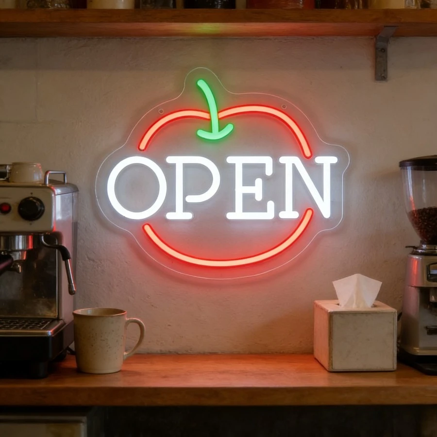 Apple Shaped OPEN LED Neon Sign for Shop Cafe Bar Restaurant Business Home Decor Welcoming Advertising Vibrant Lighting
Apple Shaped OPEN LED Neon Sign for Shop Cafe Bar Restaurant Business Home Decor Welcoming Advertising Vibrant Lighting