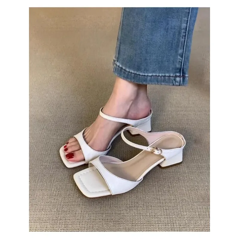 Heel Women Slippers Fashion Peep Toe Versatile Modern Women's Shoes 2026 New Concise Buckle Strap Square
Heel Women Slippers Fashion Peep Toe Versatile Modern Women's Shoes 2026 New Concise Buckle Strap Square