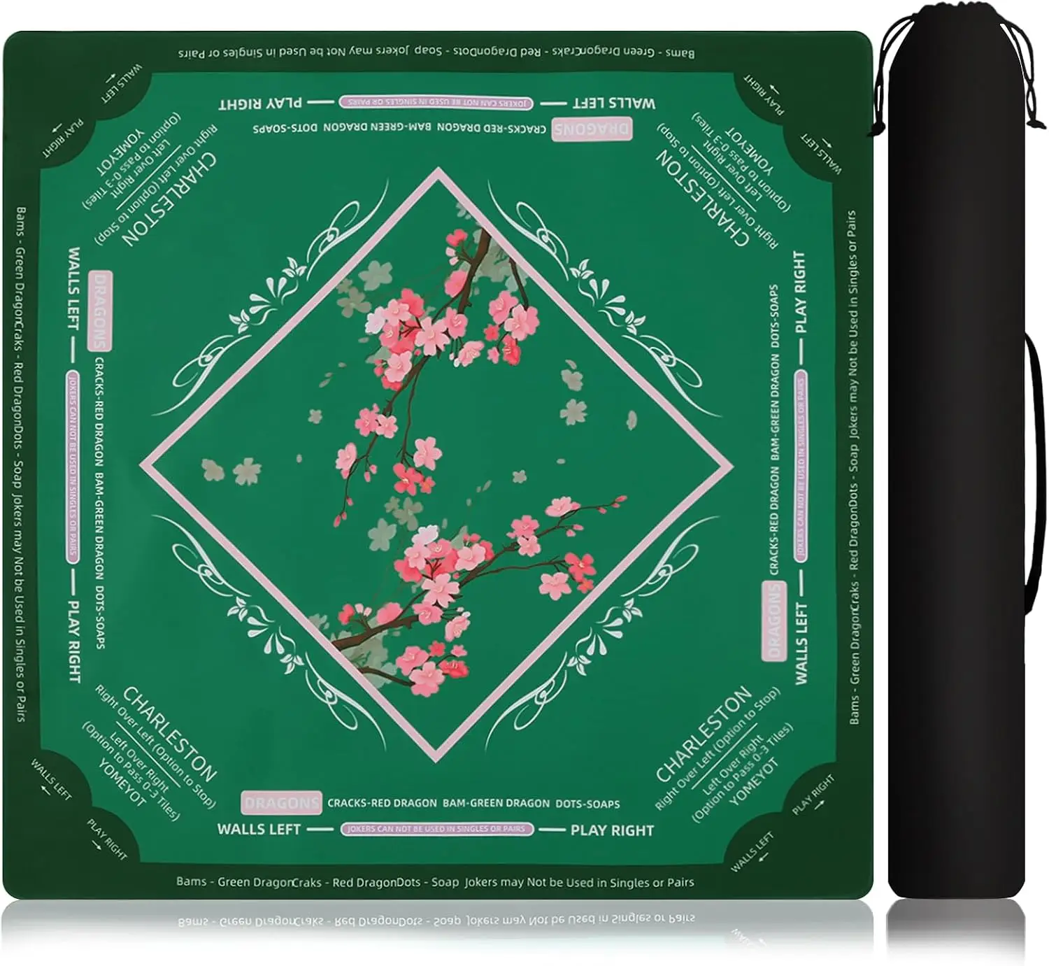 Non-Slip Mahjong Mat, 31.5"x31.5" Smooth Surface, Water Resistant, Dark Green Plum Blossoms
Non-Slip Mahjong Mat, 31.5"x31.5" Smooth Surface, Water Resistant, Dark Green Plum Blossoms
